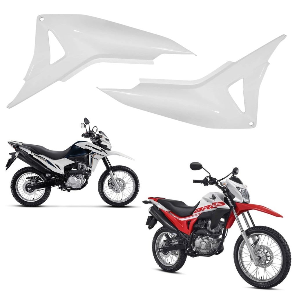 PAR ABA TANQUE GUIA AR TAMPA ALETA LATERAL HONDA NXR BROS 160 BRANCO 2015-2021 PARAMOTOS HONDA
