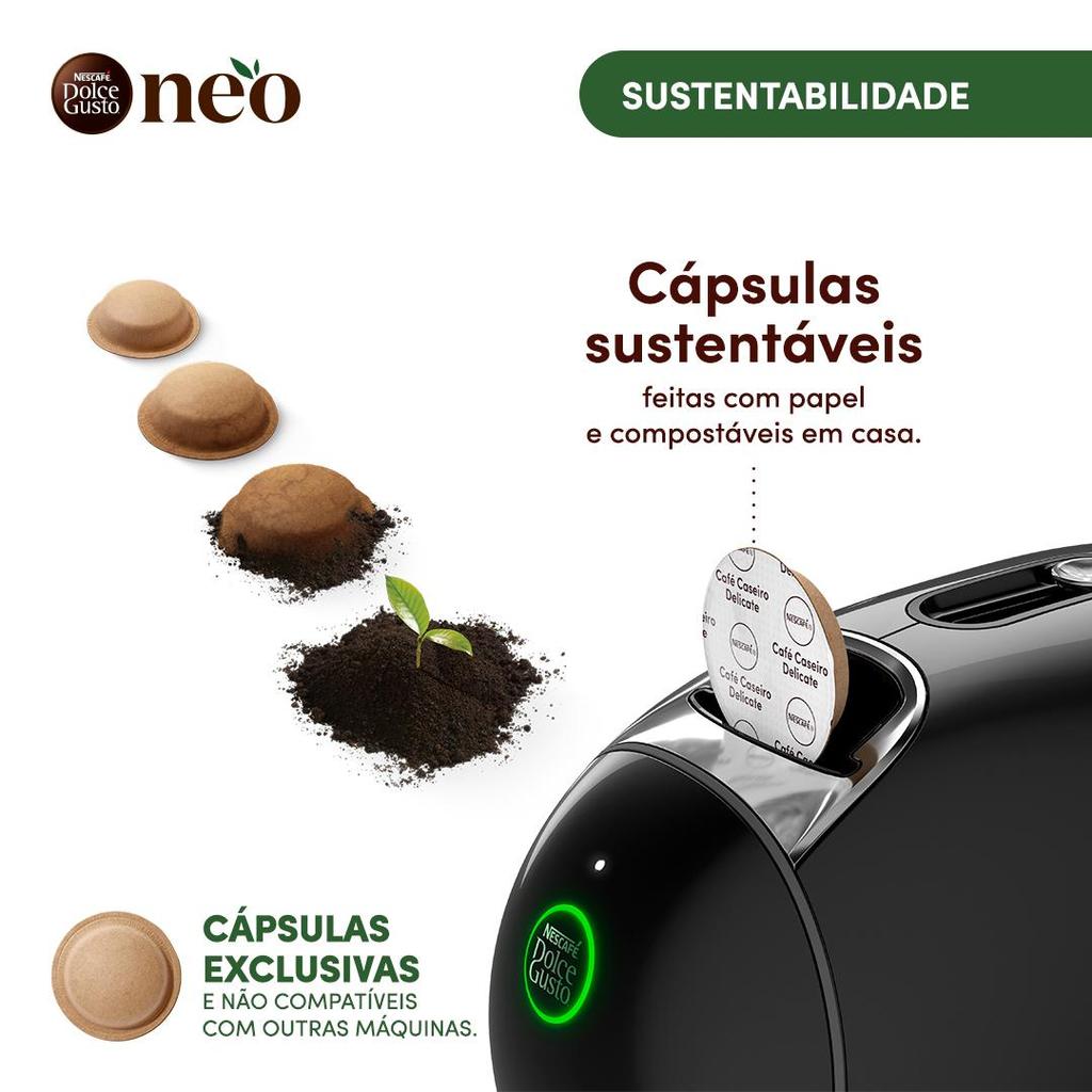 Detalhes do Cafeteira NEO Nescafé Dolce Gusto Preta Onyx 110v