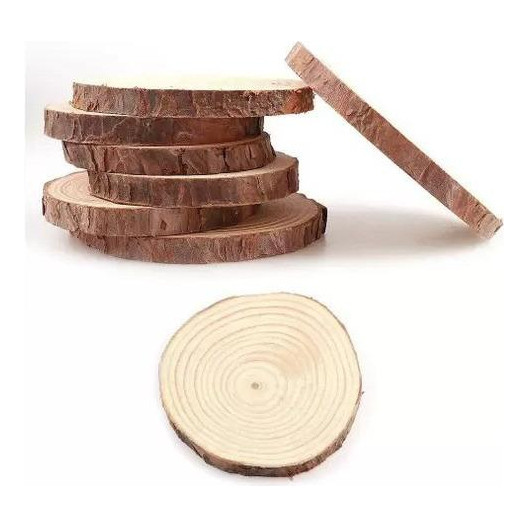 Kit 6 Tronco Madeira Bolacha Rústico Artesenal 10cm Enfeite Festa Decoração Mesa Festa Junina Lembrancinha