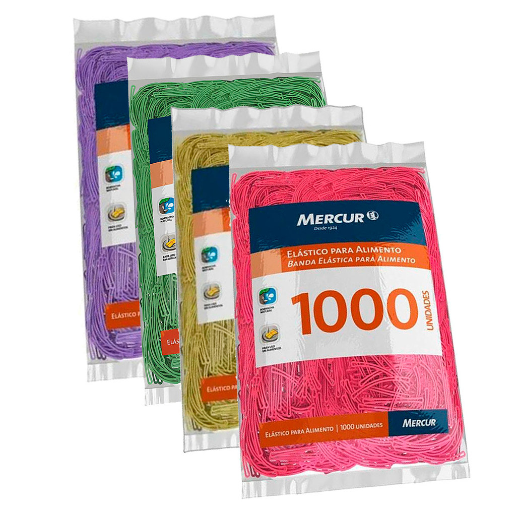 Elastico Alimento Liguinha Pamonha Mercur 1000 Un Mercur