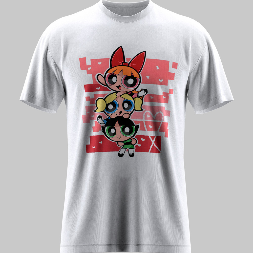 Camisa Meninas Super Poderosas Personagem Florzinha Lindinha Docinho Camisa Personalizada Básica Casual Unissex