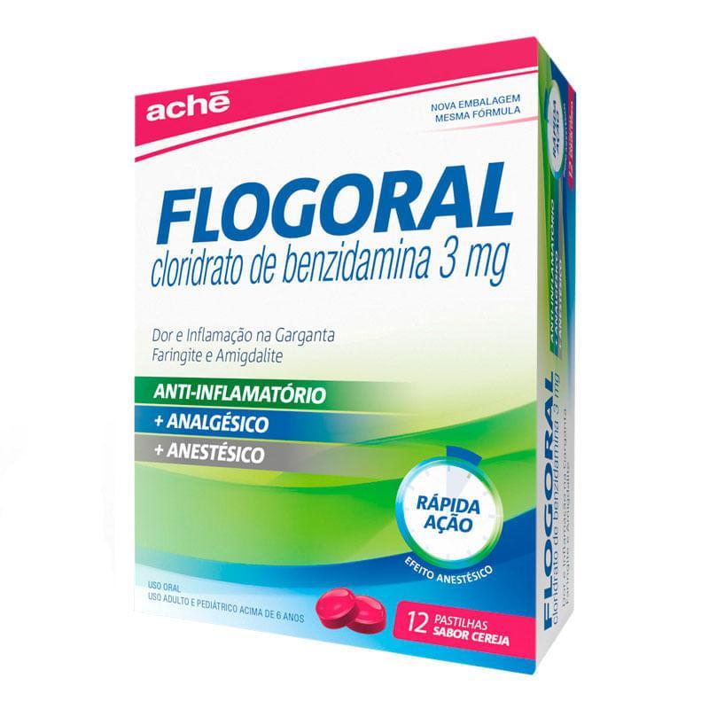 Pastilha para Garganta Flogoral Sabor Cereja 12 Unidades em Oferta na Shopee