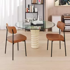 4 Un. Cadeira Fixa Estofada Mynna Courino