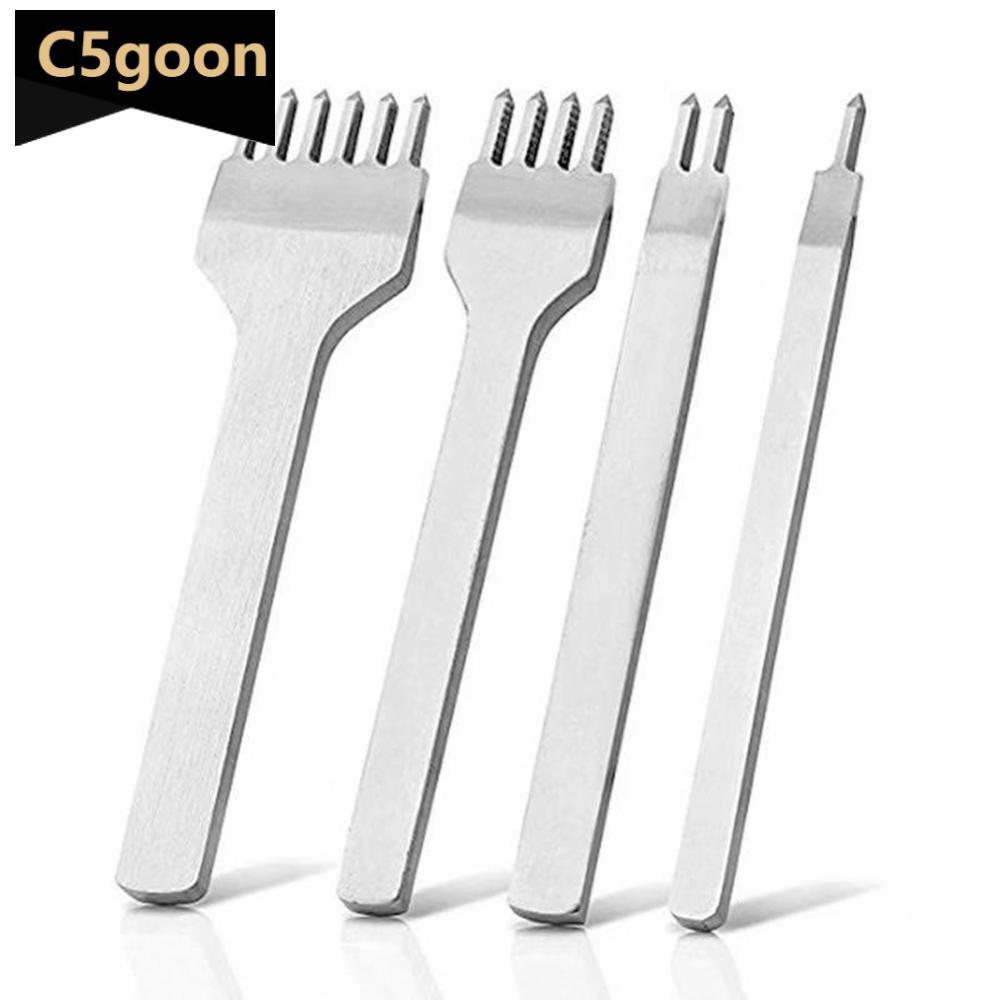 C5GOON 1/2/4/6 Pinos 3 5/6mm Espaçamento Perfurador Ferramenta Metal Couro Cinzel Buraco De Costura Diamante Picar Ferro
