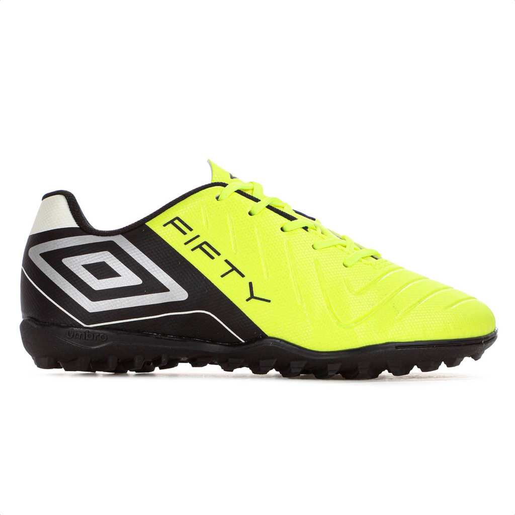 Chuteira Umbro Society Fifty Vi Jr Verde Limão Preto e Prata - Juvenil em Oferta na Shopee