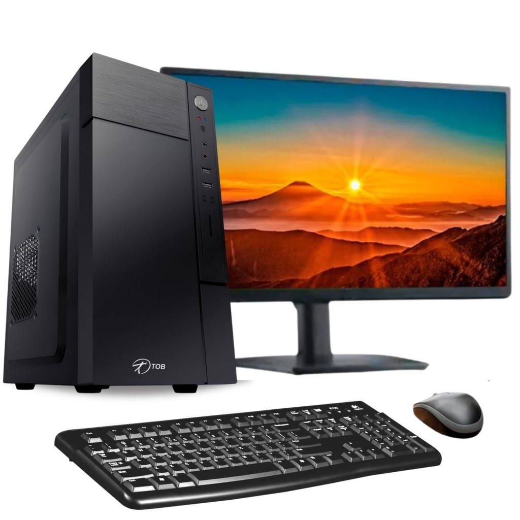 Computador Completo TOB Intel Core i3 SSD 240GB Memória 8GB Windows 11 Pro Trial + Teclado e Mouse + Monitor 19" Desktop