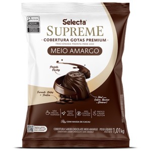 Chocolate Gotas Meio Amargo Selecta Supreme Fracionado 1,01 Kg em Oferta na Shopee