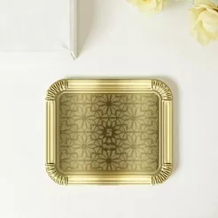 Bandeja Laminada Número 5 Ouro - 32x39cm - 1 unidade - Regina - Rizzo