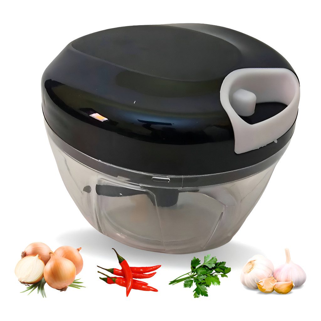 Processador E Triturador De Alimento Manual Com 2 Lâminas 170ml preto em Oferta na Shopee