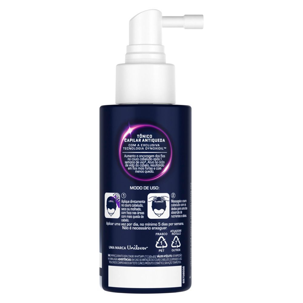 Detalhes do Tônico CLEAR Men Derma Solutions Antiqueda 100 ml
