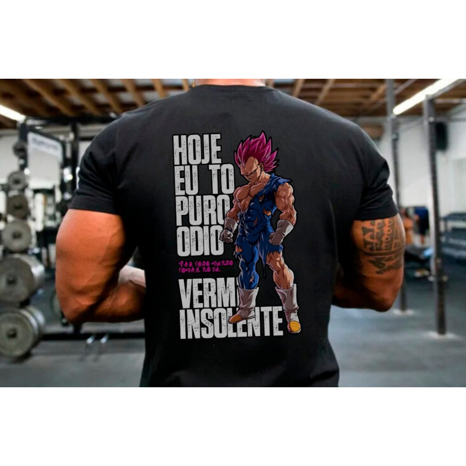 Camiseta Unissex Oversized Plus Size Feminina Masculina Treino Puro Odio Verme Confortavel Premium Academia Maromba Anim