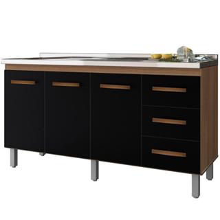 Balcao Sem Tampo Para Pia 150cm 9130 Savana Preto Mobbs Savana Preto em Oferta na Shopee