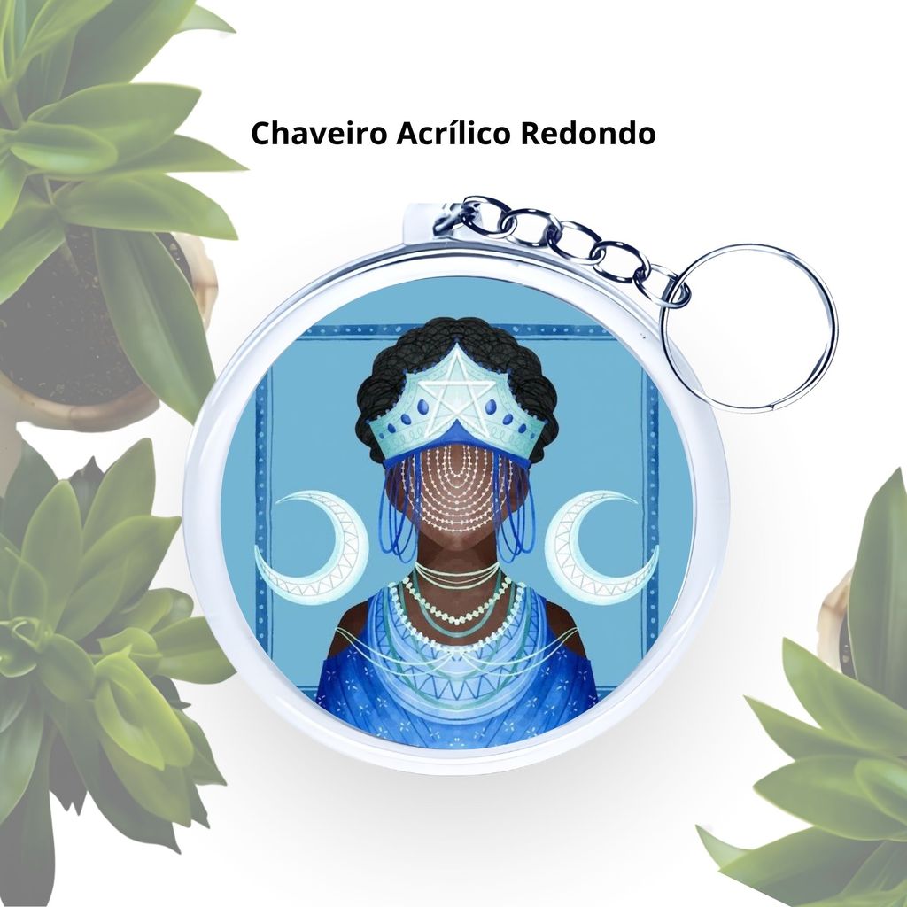 Kit Chaveiros Redondos Orixá Iemanjá Personalizados – Lembrancinhas Umbanda e Candomblé III