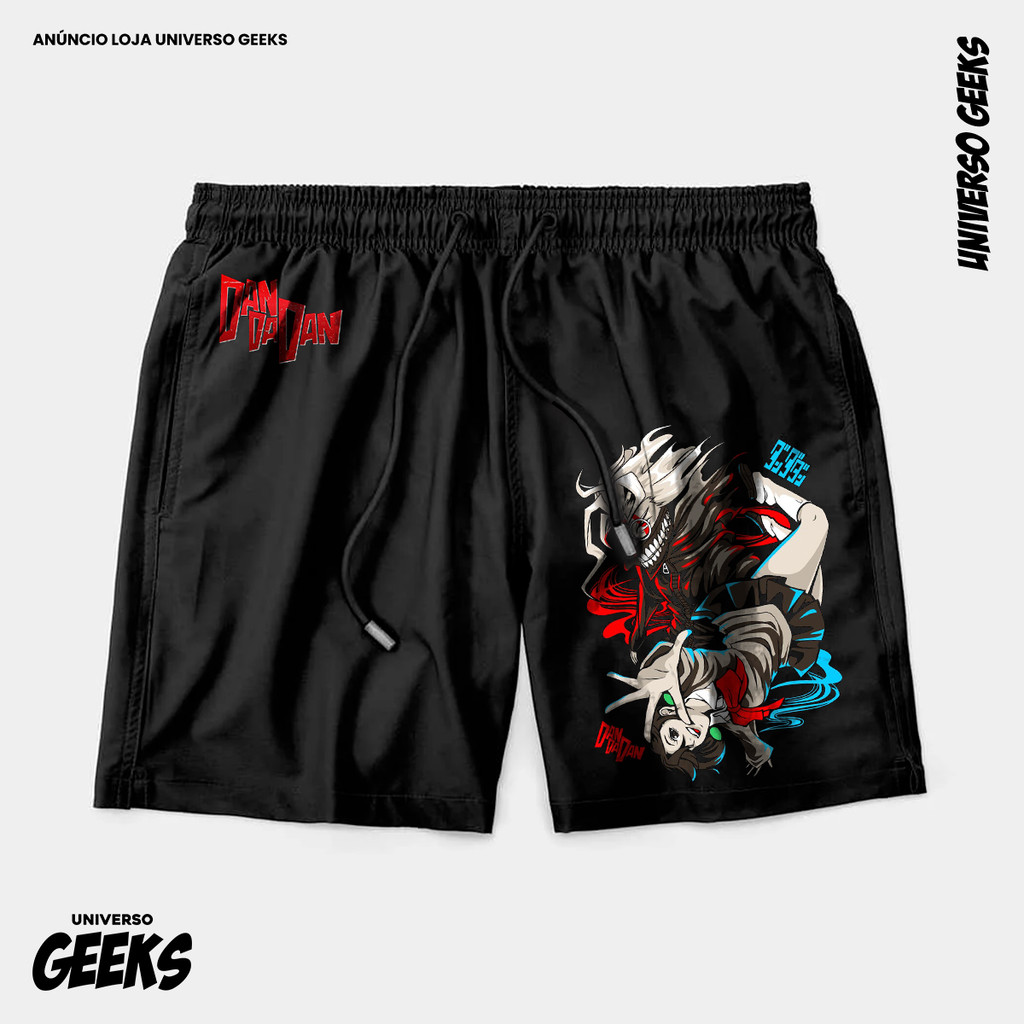 Bermuda Tactel Dandadan Okarun Yokai Extraterrestre Short Confortável Com Elastano Ideal Lazer Treino Esportes Praia