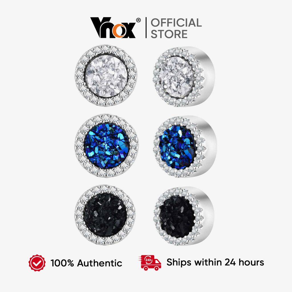 Vnox Zircon Clipes De Orelha Magnéticos Conjunto De Casal Design Combinando Desgaste Sem Dor Presente De Aniversário em Oferta na Shopee