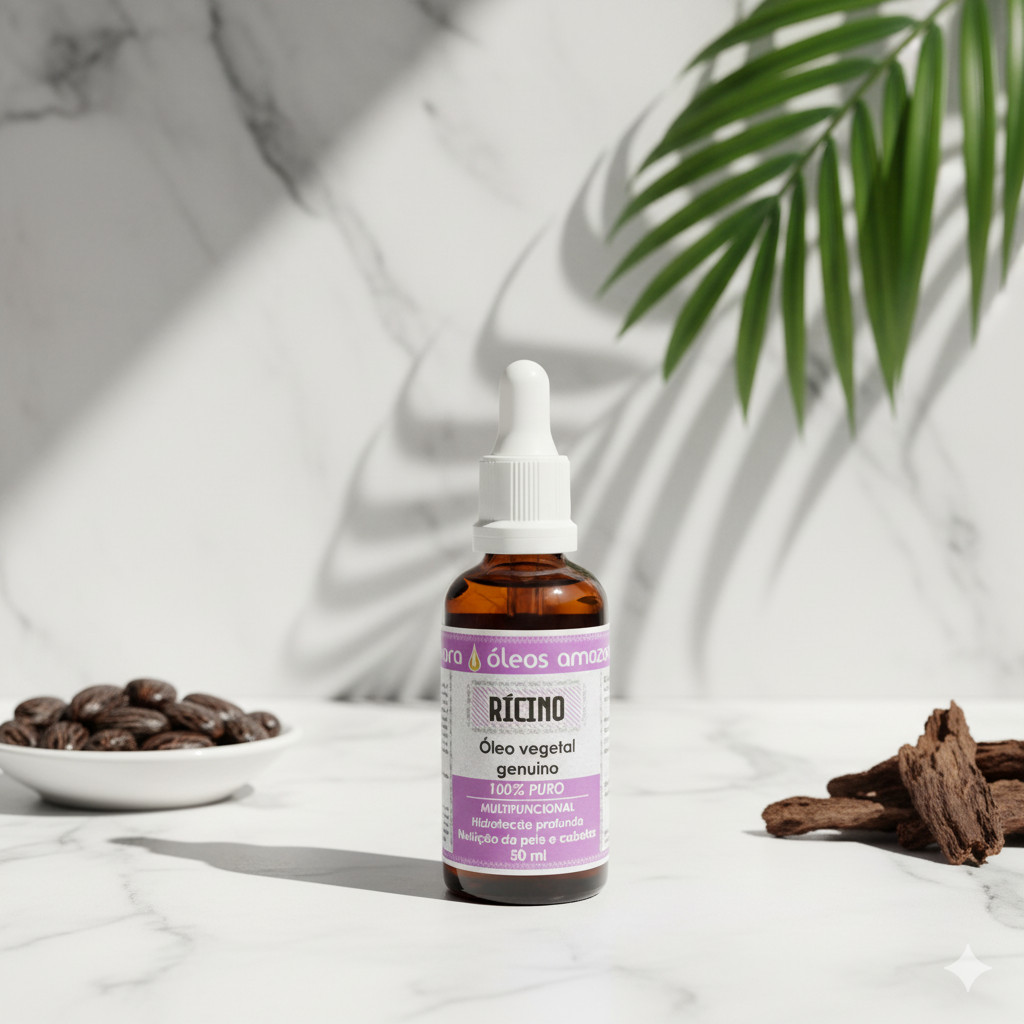 Óleo de Rícino 100% Puro - O Elixir da Amazônia para Crescimento e Força Capilar - 50ml