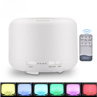 Umidificador Difusor Aromatizador 500ml Ultrassônico Estilo Branco com Led 7 cores com controle em Oferta na Shopee