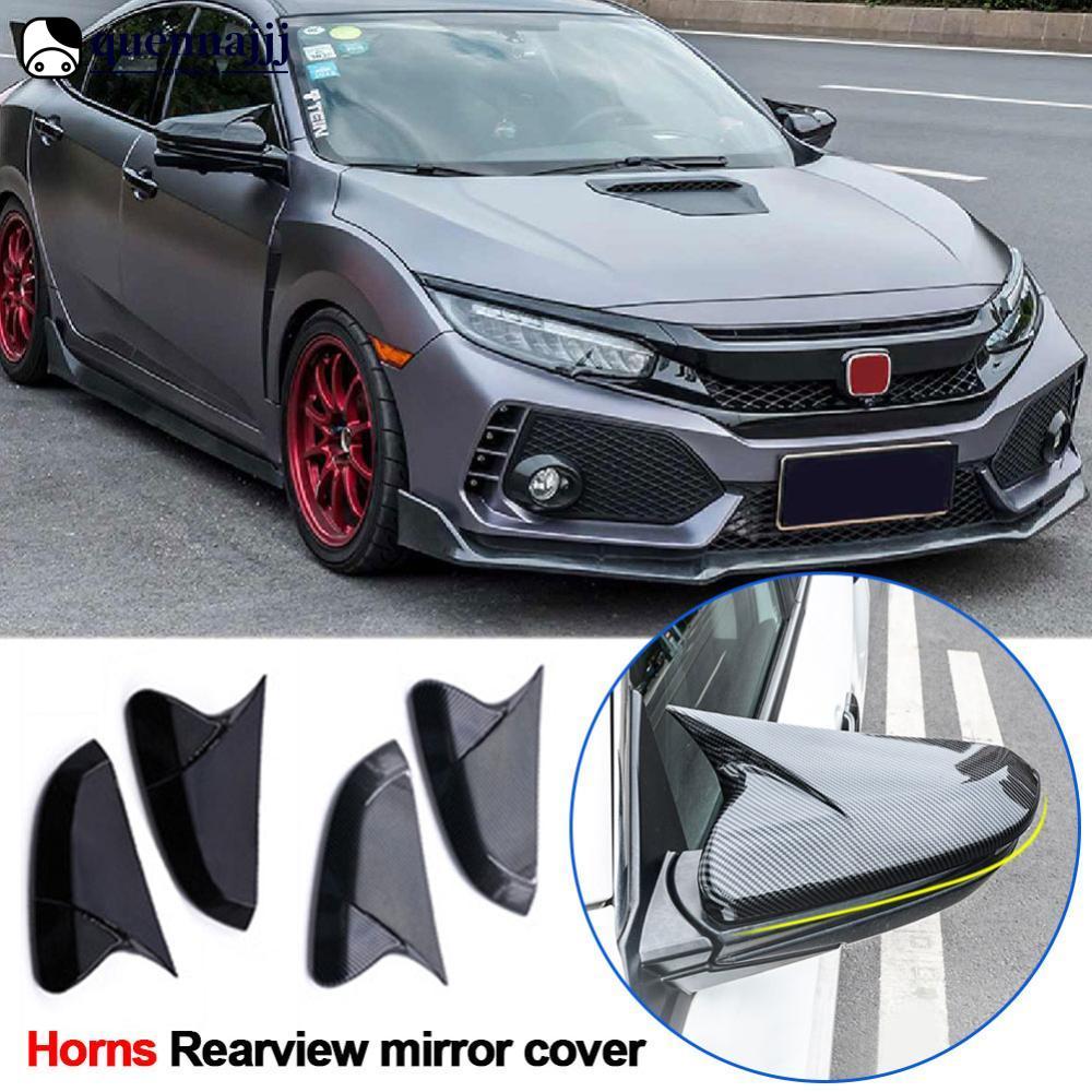 QUENNA Par De Fibra Carbono Estilo Espelho Retrovisor Lateral Capa Tampas Retrovisores Para Honda Civic 10th 2016-2020 A