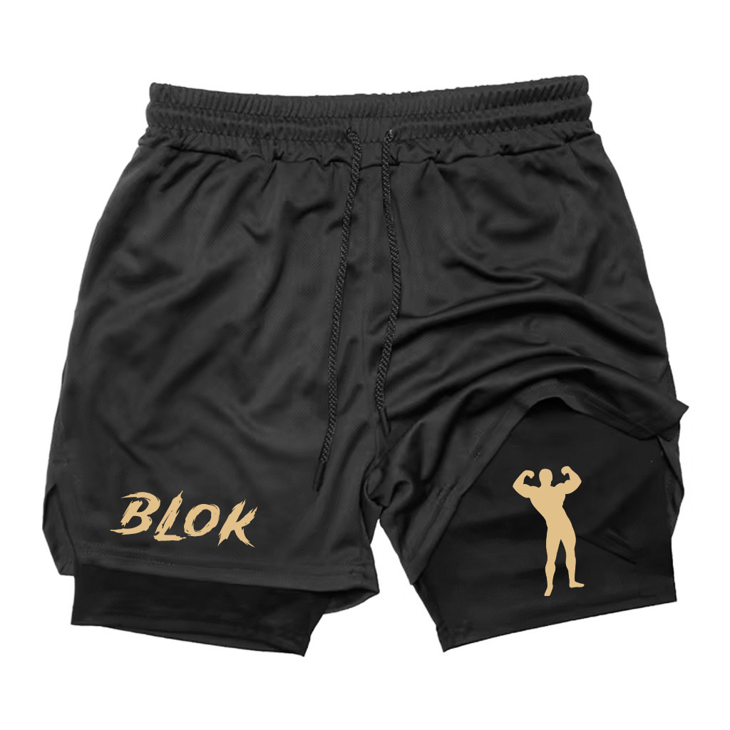 Bermuda Short 2 em 1 Compressão Masculino Pose para Academia Corrida e Treino com Proteção UV
