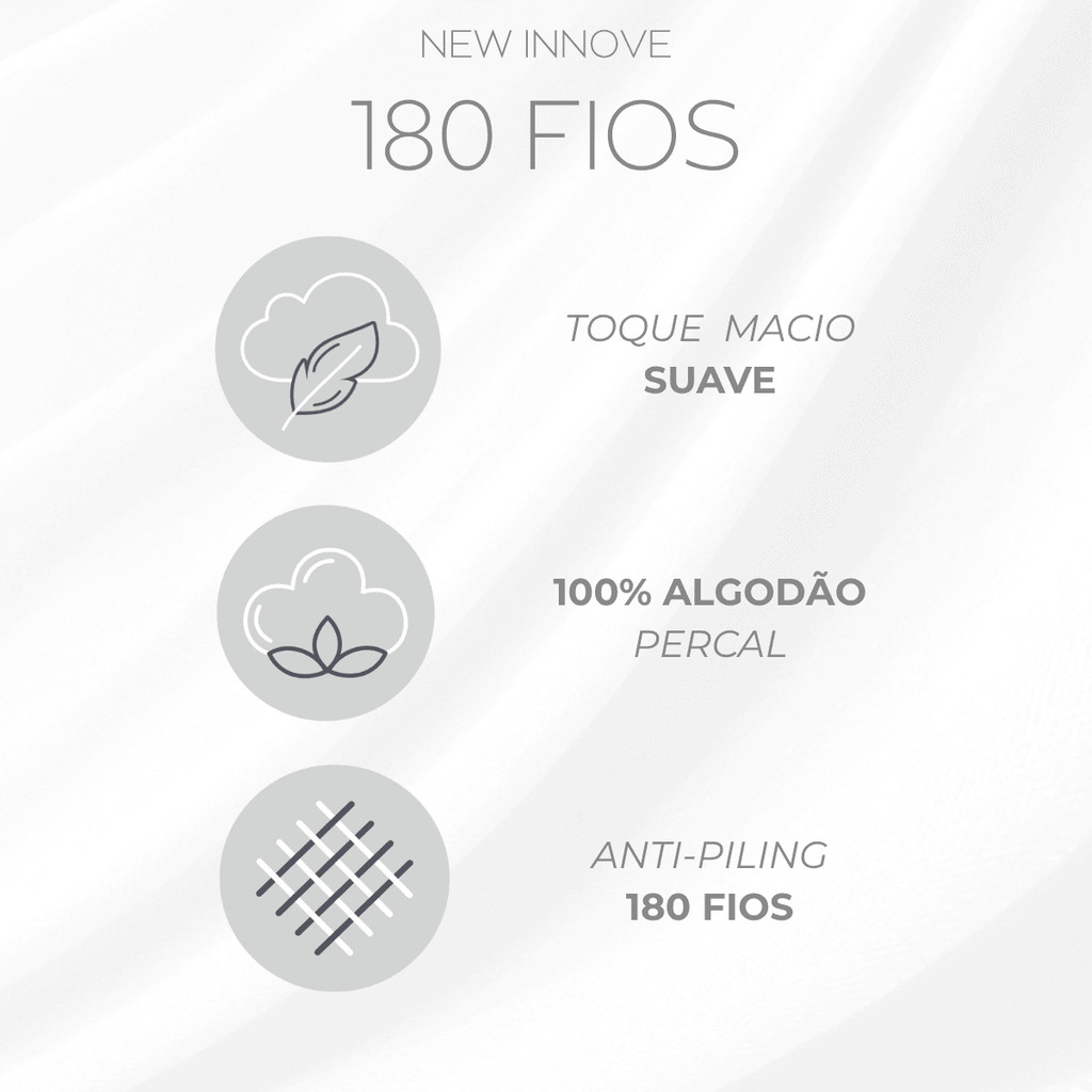 Detalhes do Jogo De Cama 180 Fios New Innovi Kacyumara Tuene