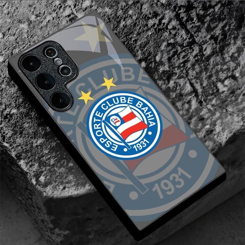 Clube bahia FC design Capa De Telefone De Vidro Para Samsung Galaxy S20 S21 S22 S23 S24 S25 Ultra Plus S23FE S24FE A53 A