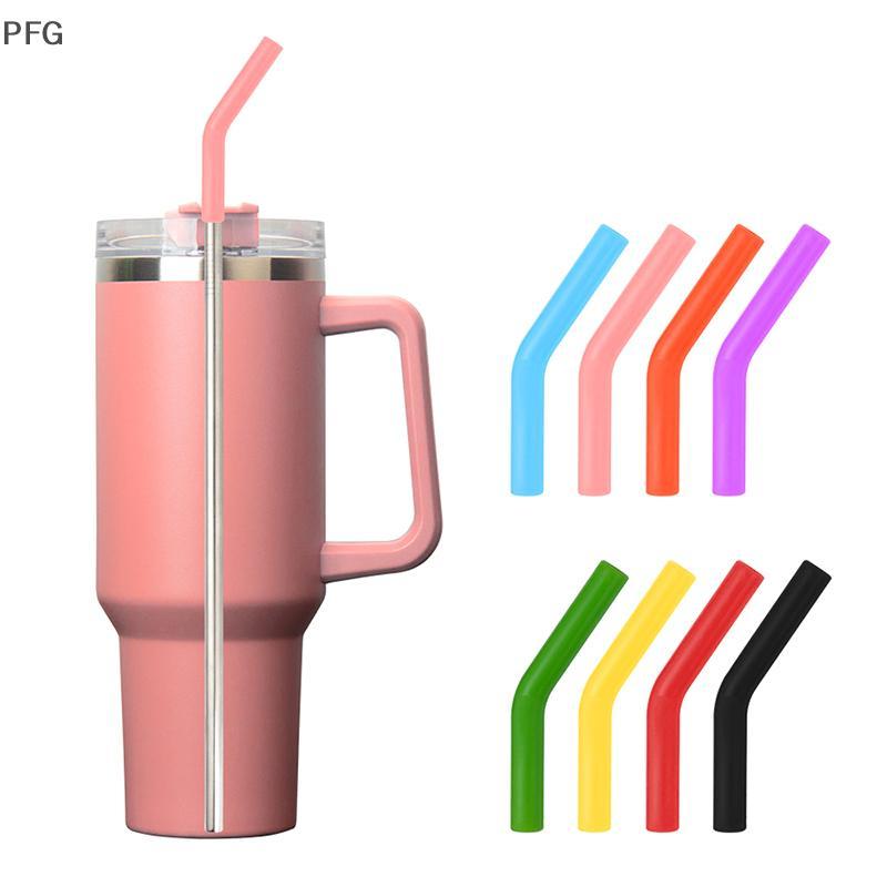 PFG 6 Pçs/Set Capas De Palha De Silicone Macio Canudos Dicas Adequadas Para Bicos Aço Inoxidável Reutilizáveis De 9mm De