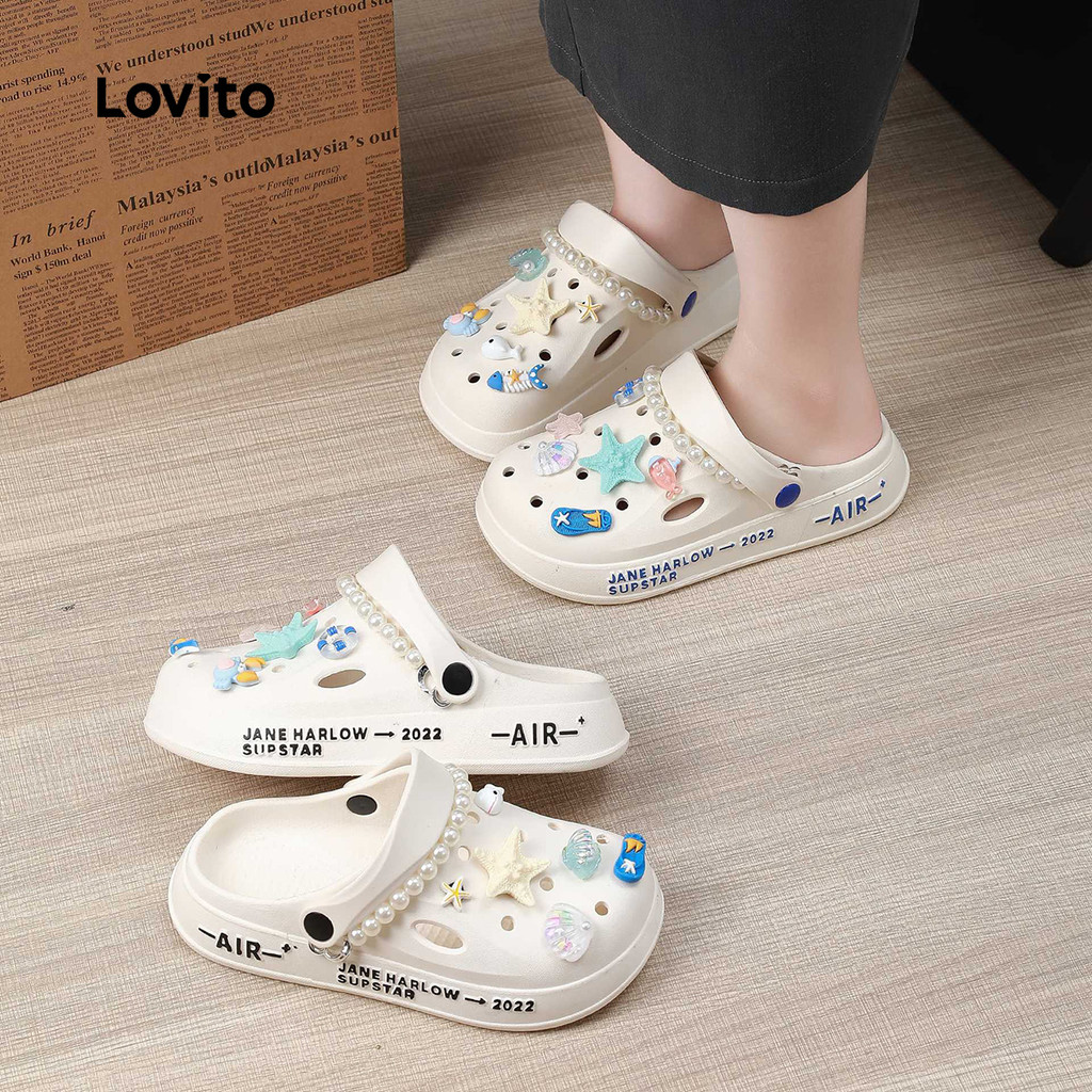 Detalhes do Lovito Sandálias Femininas Casuais e Confortáveis com Forro Macio LFA100068