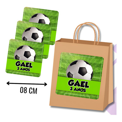 Kit 30 Adesivos Futebol Sacola Surpresa Lembrancinha P/ Festa Infantil Personalizada