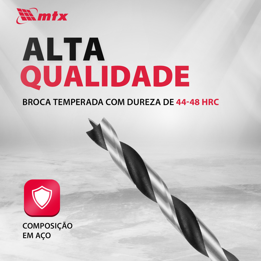 BROCA ESPIRAL PARA MADEIRA, 10 X 130MM, HASTE CILINDRICA, 1PC // MTX · foto 2