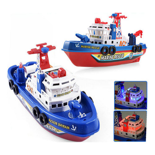 Brinquedo Navio Barco Lança Jato de Água com Luz Som Movimento Lancha Náutica Resgate Criança Presente Brincar na Água