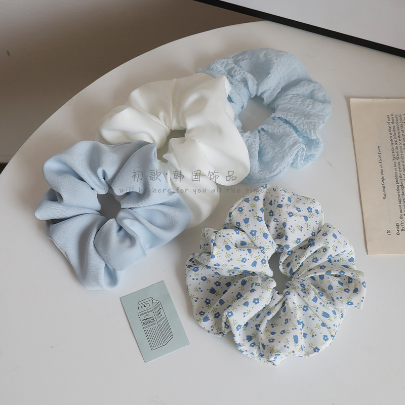 Estilo suave high-End sentido Scrunchy anel de cabelo cabeça flor coreano simples bola cabeça alto rabo de cavalo corda