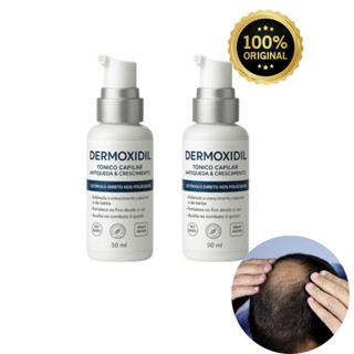 Kit com 2 ou 1 Tônico Dermoxidil Crescimento Barba e Cabelo Mousse Antiqueda Preenche Falhas 50 ml em Oferta na Shopee