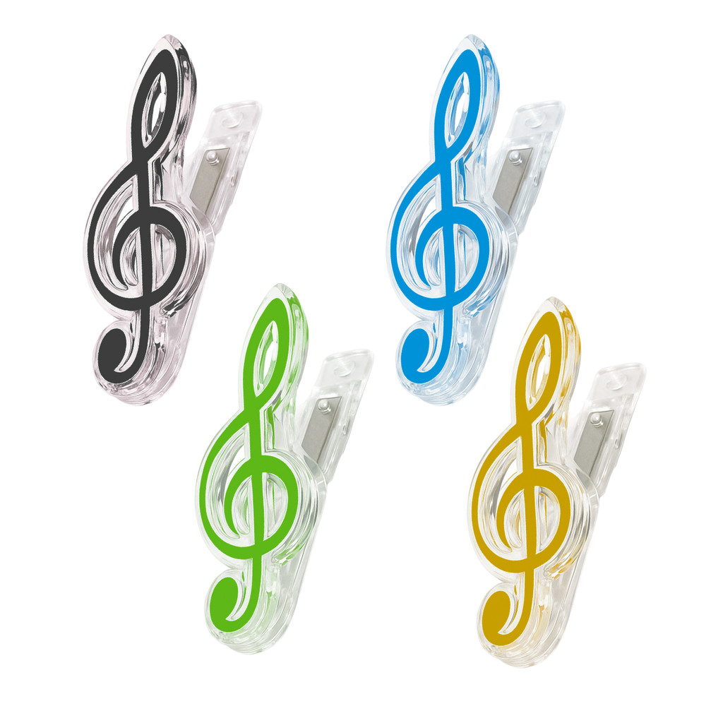 Kit 10 Clips Partitura Clave de Sol Estante de Partitura Prendedor Colorido