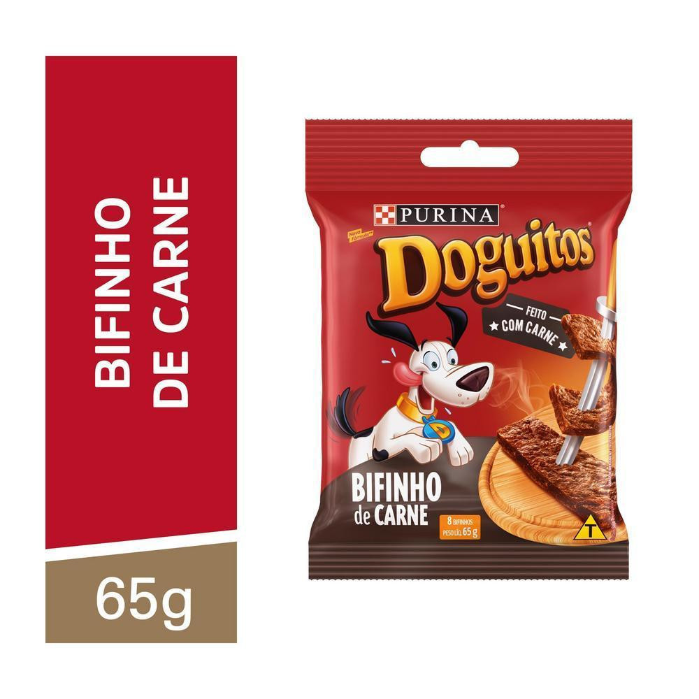 Petisco Doguitos Bifinho de Carne Cães Adultos e Filhotes 65g em Oferta na Shopee