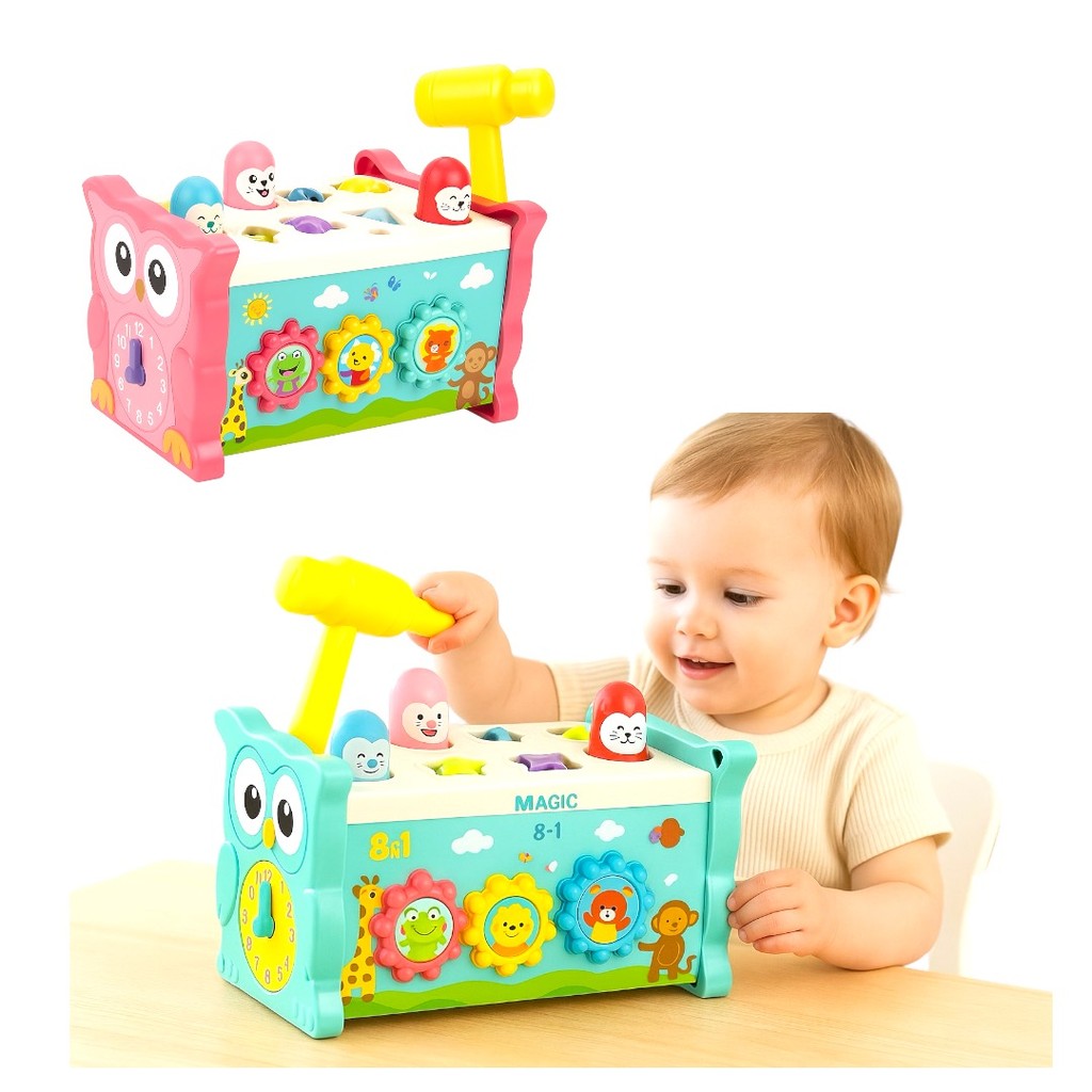 Brinquedo Educativo 8 em 1 Magic Box Martelo Infantil Divertido Menino Menina Montessori em Oferta na Shopee