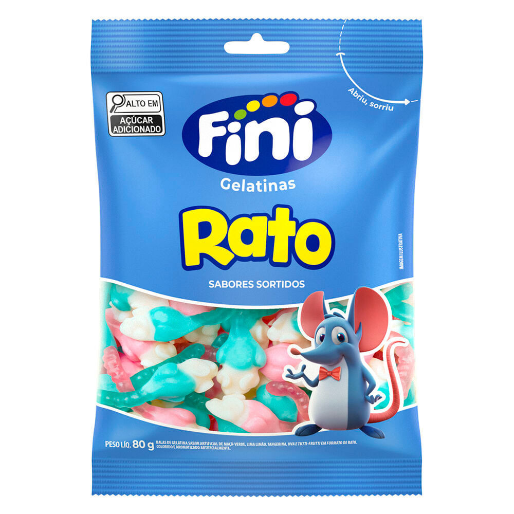 Balas Fini Gelatinas Rato Sabores Sortidos 80g em Oferta na Shopee
