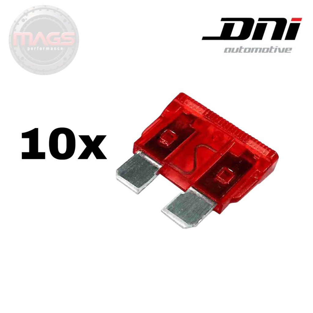 Kit 10 Fusíveis 10 Ampéres Lâmina 10 Amper Vermelho