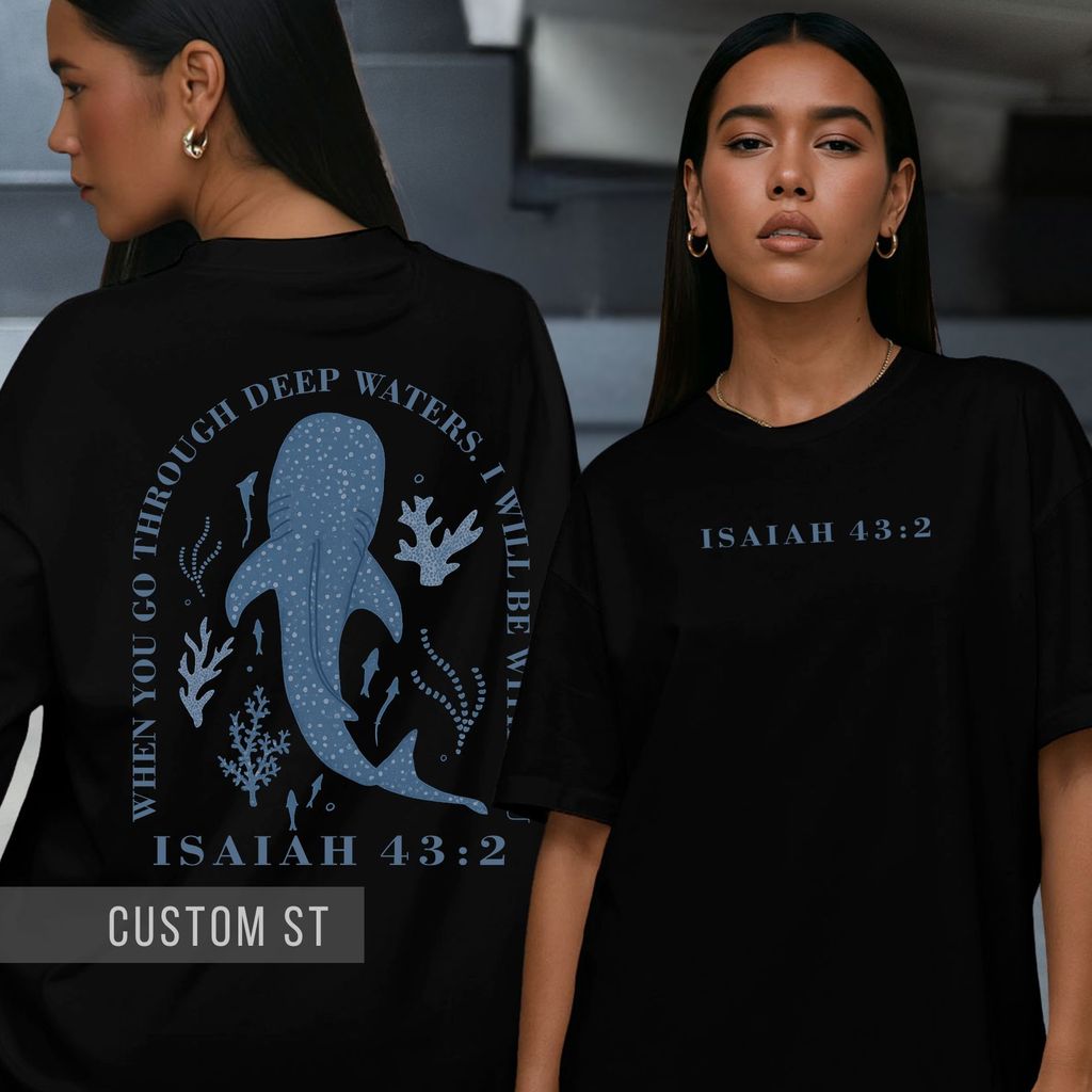 Camiseta Águas Profundas Estarei Contigo Gospel Tumblr Deus Trecho Biblico Isaias Versiculo