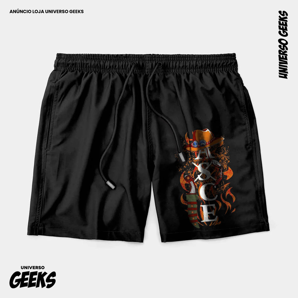 Bermuda Tactel Ace One Piece Short Confortável Com Elastano Ideal Lazer Treino Esportes Praia