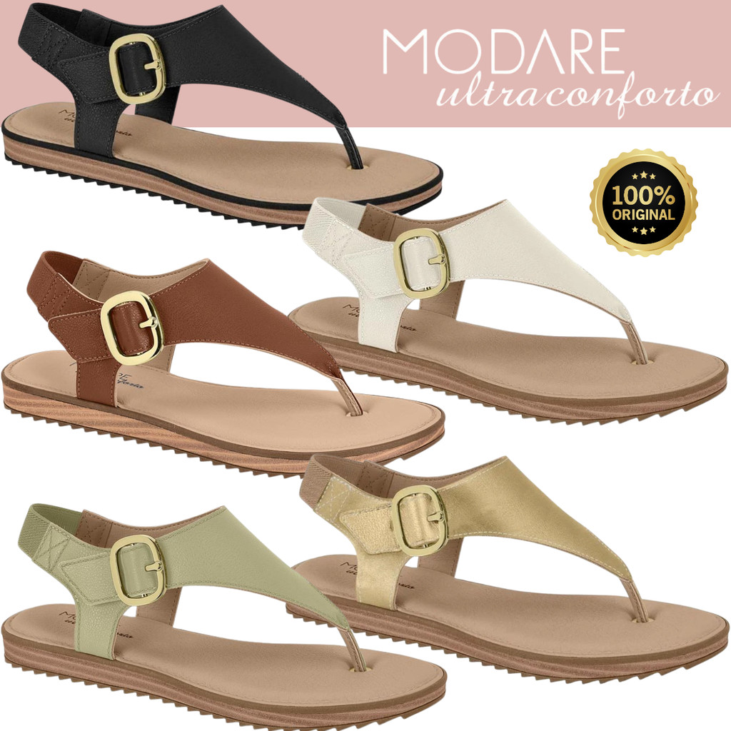 Sandália Rasteira Feminina Modare 7141.141 – Leve, Confortável e Sofisticada em Oferta na Shopee