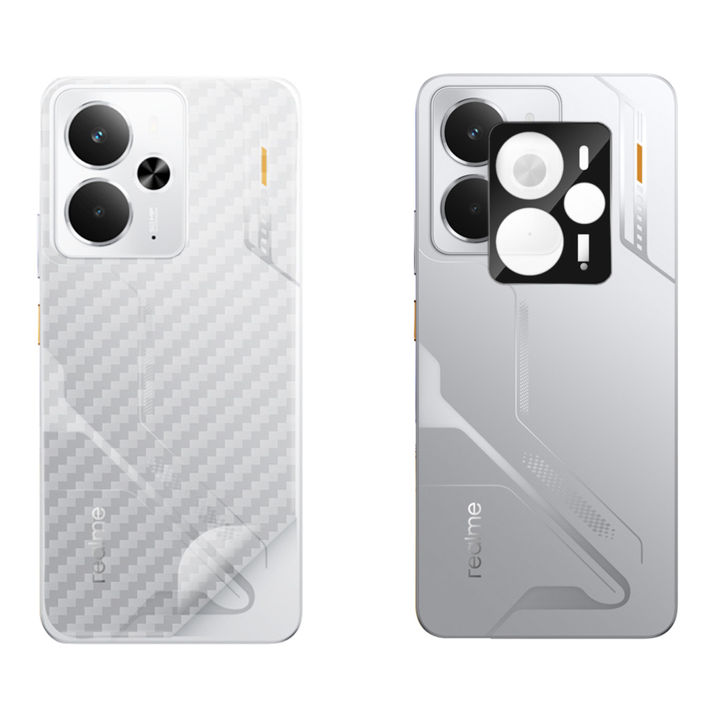 Película Traseira Carbono + Película Câmera Para Realme 14 5G