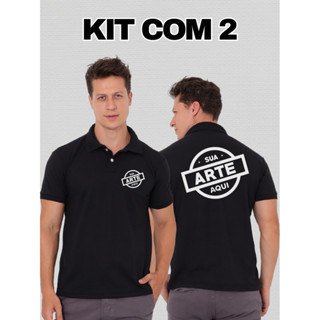 Kit 2 Camisa Polo Piquet Algodão Personalizada Frente E Costas Empresa Uniforme Sua Arte em Oferta na Shopee