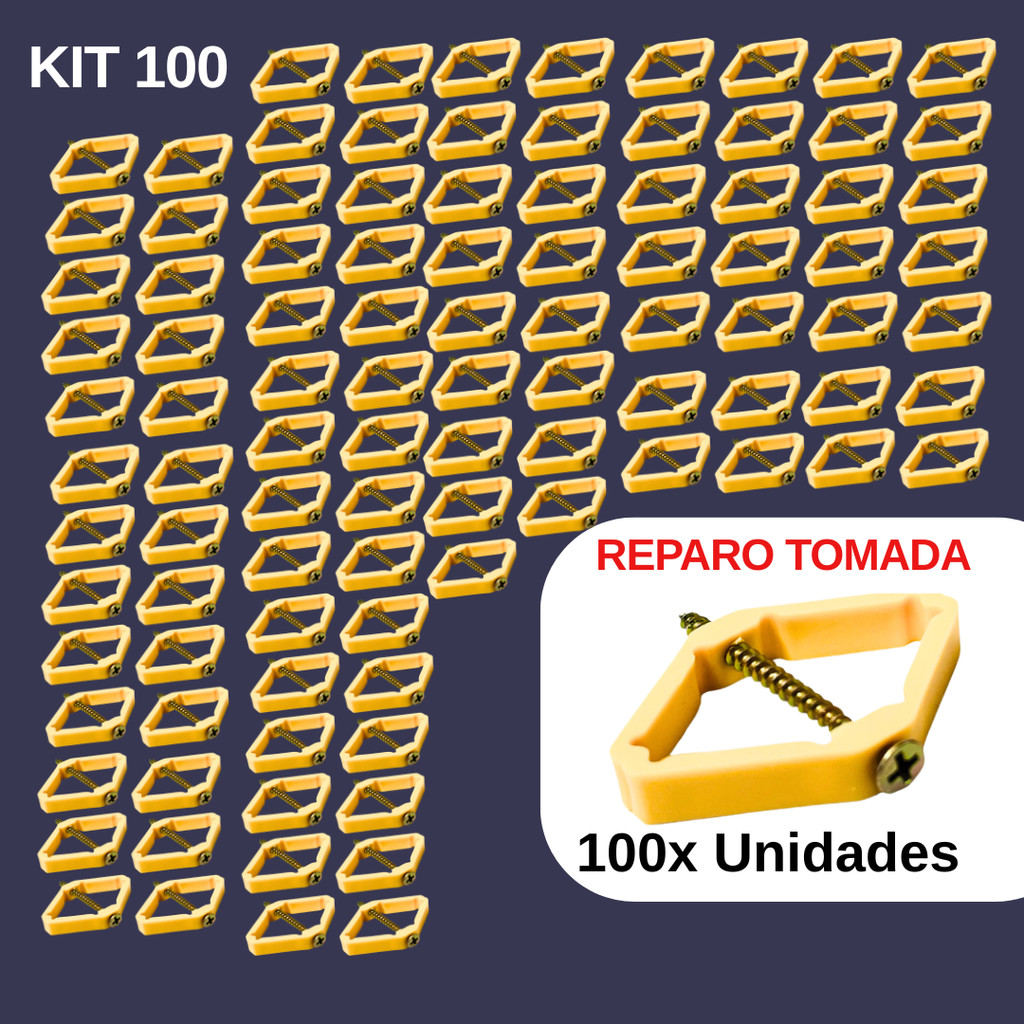 KIT 100 Salva tomadas Caixinha De Luz Salva caixa 4x2 cabos Energia eletrica reparo abas