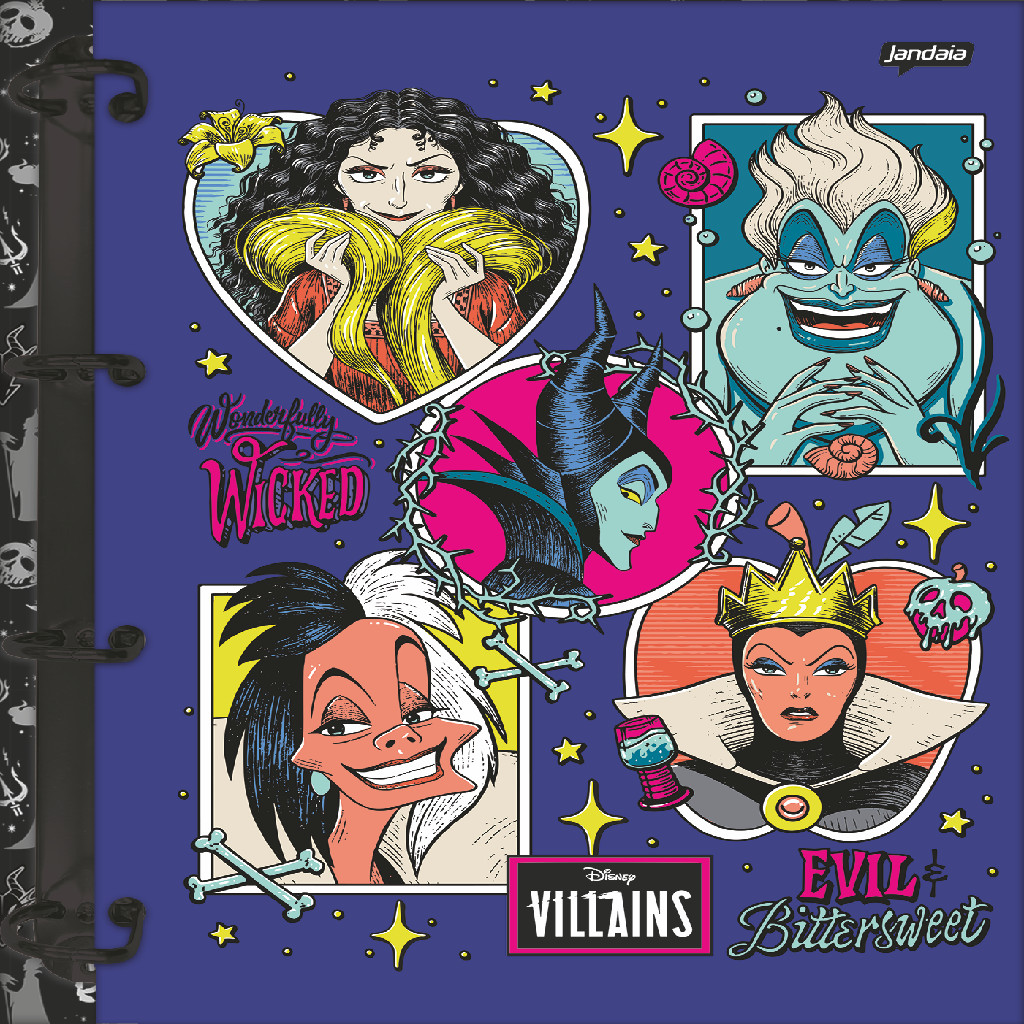 Caderno Argolado 80F 17,5x24,2cm Disney Villains – 1 Unidade