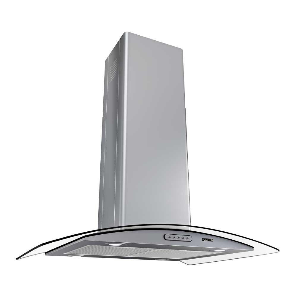 Coifa Ilha 75cm Vidro Curvo Fogatti Inox 220V