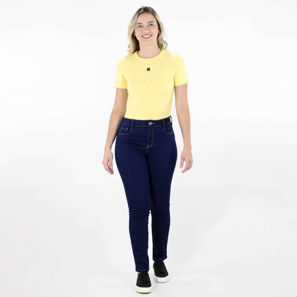 Calça Jeans CLC Colcci Skinny Media Lavagem Escura Azul Índigo - Feminino