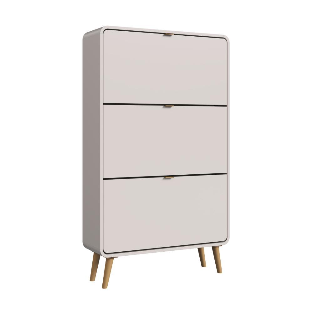 Sapateira Organizadora 3 Portas Linha Curve 76cm Bege Dunas - Completa Móveis