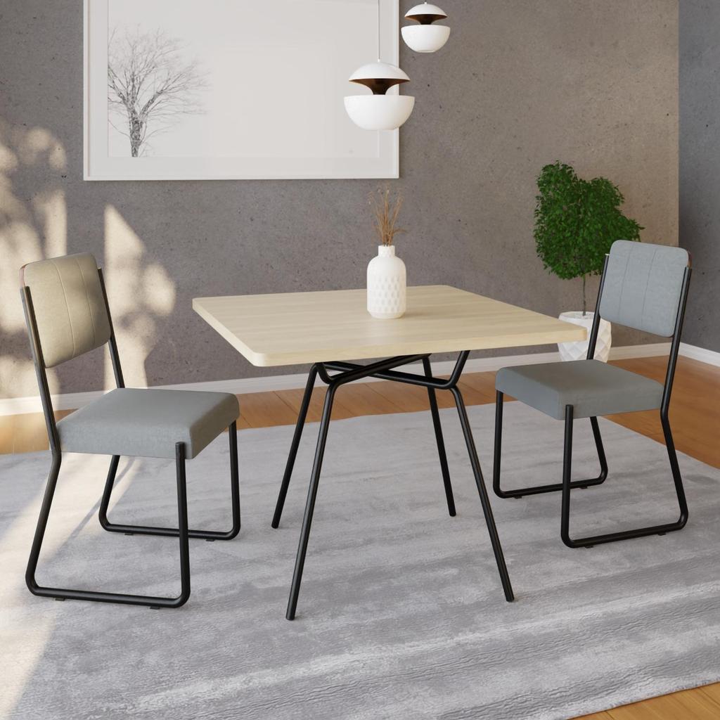 Mesa de Jantar Quadrada Soho 90cm Est.Preta