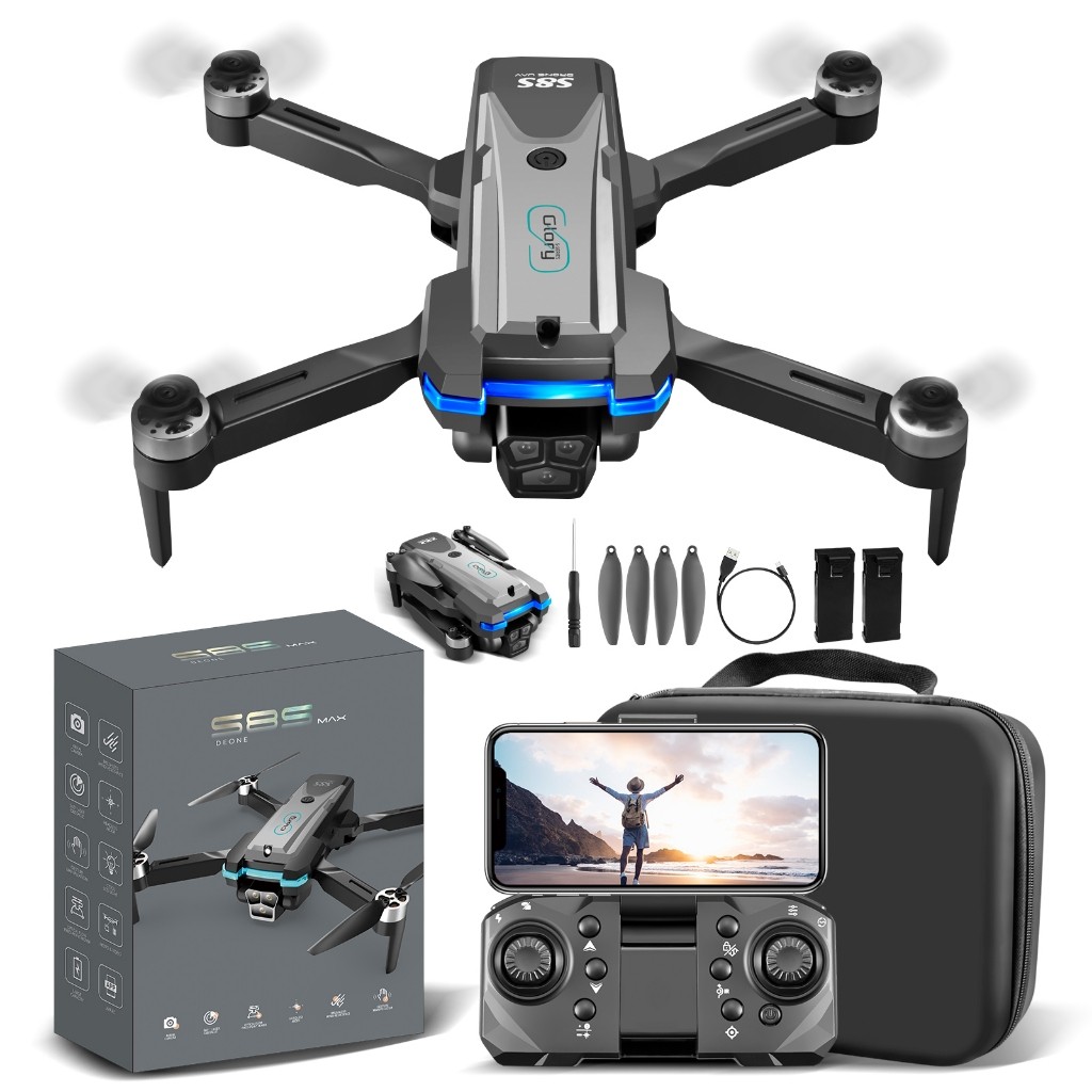 Drone Dobrável S8S MAX com Câmera 6K Dupla, Motor Sem Escova, Bateria 1800mAh para Fotografia Aérea