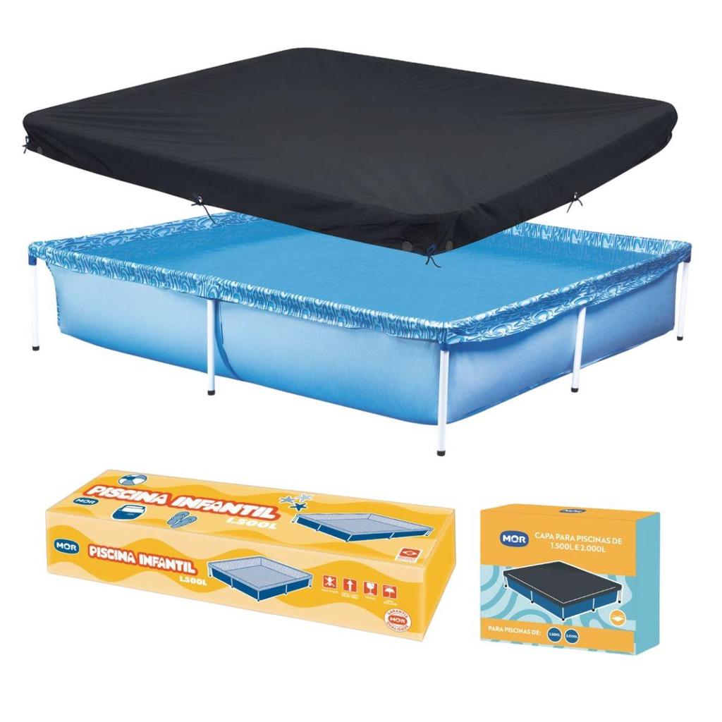 Piscina Estrutural 1500 Litros 189 X 189 X 42 cm Com Capa Mor em Oferta na Shopee